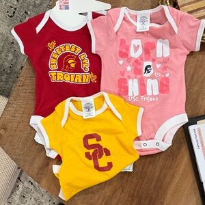 Rivalry Threads Baby Onesies Set - Red, Pink, Yellow